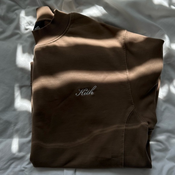 Kith Tan half ribbed Crewneck Sweater - Picture 1 of 6